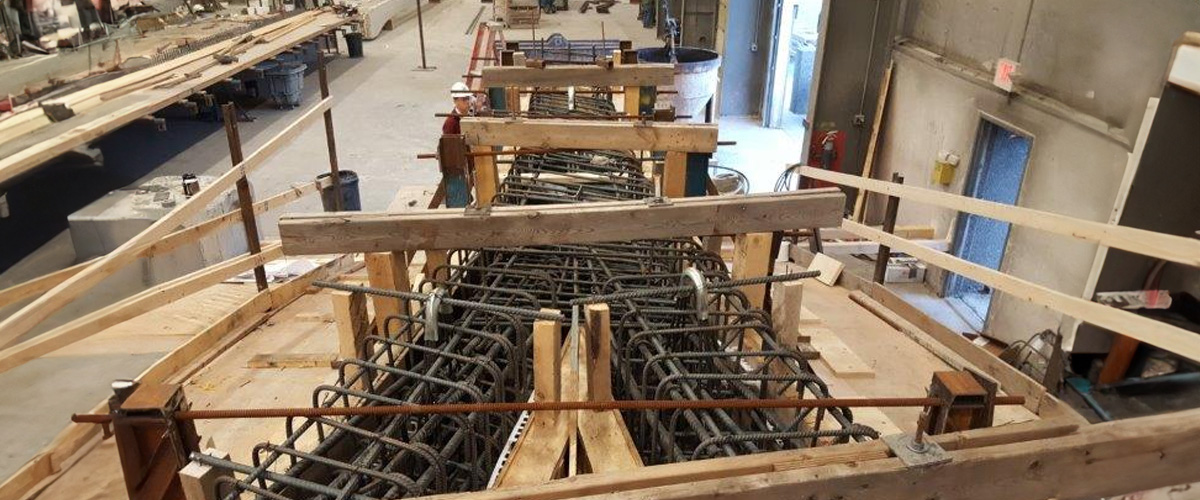 groin ribs being installed at construction site