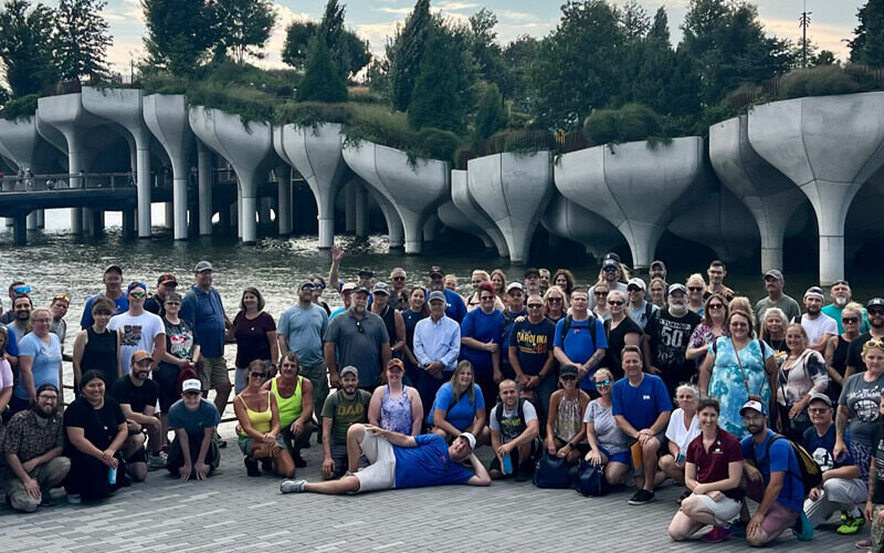 fort miller staff in front of pier 55 little island in new york city