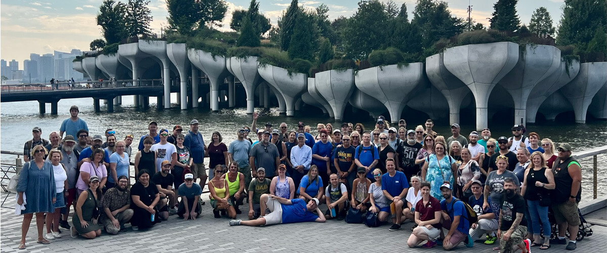 fort miller staff in front of pier 55 little island in new york city